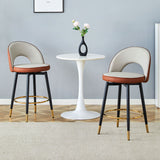 Upholstered Rotatable Bar Chair With Metal Legs For Dining Room