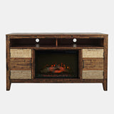 Painted Canyon - 60" Fireplace - Distressed Brown