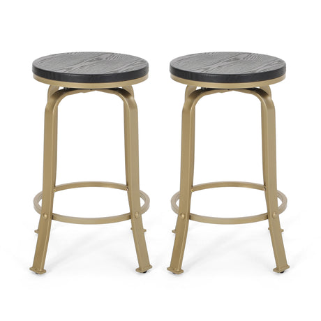 Modern Industrial Counter Stool Set With Swivel Function