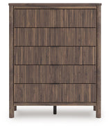 Pamytta - Brown - Five Drawer Wide Chest