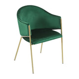Modern Upholstered Dining Chair With Frame And Plush Velvet