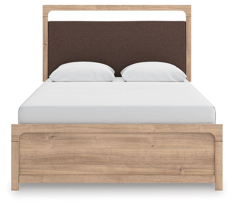 Kinlanni - Queen Upholstered Panel Bed - Tan