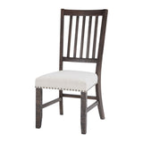Willow Creek - Slatback Chair (Set of 2) - Distressed Dark Brown / Beige