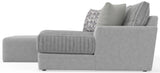 Titan - 2 Piece Sofa Chaise With Comfort Coil Seating, 45" Cocktail Ottoman And 5 Accent Pillows Included (Right Side Facing Chaise) - Moonstruck