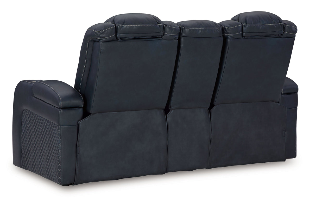 Fyne-dyme - Power Reclining Loveseat With Console/Adj Hdrst