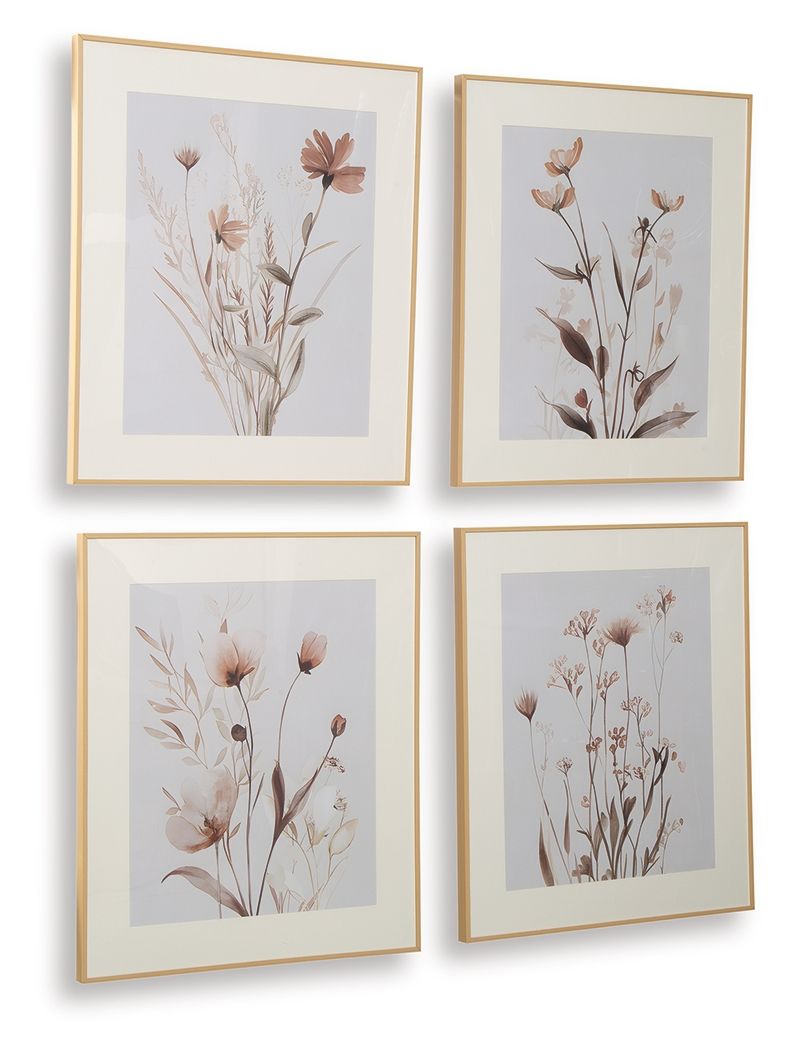 Chettings - Beige / Gray / Blush - Wall Art Set (Set of 4)
