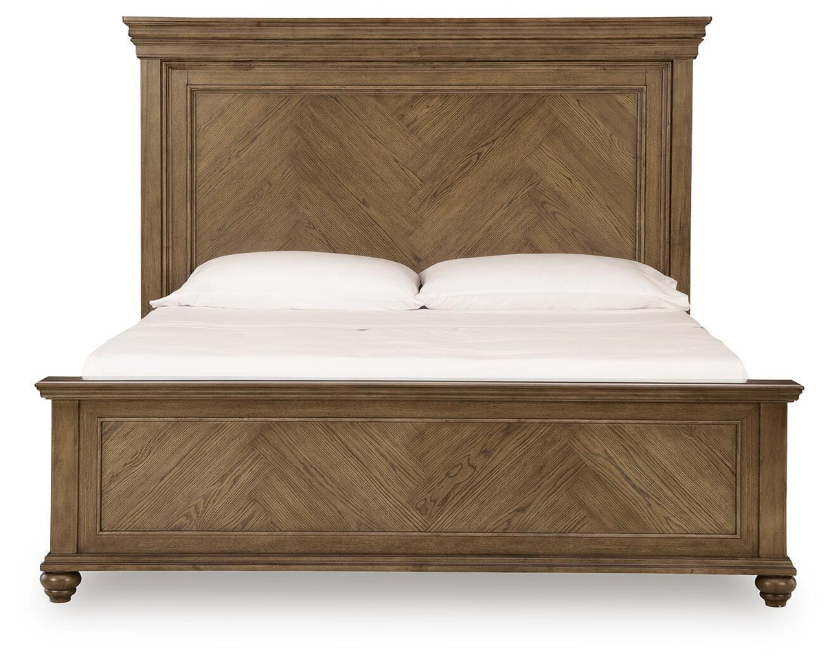Karallin - King Panel Bed - Medium Brown