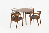 Copenhagen - 5 Piece Dining Set - Brown With Gray Upholstery