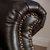 Contemporary Style Push Back Recliner With Button Tufted Stitching And Nailhead Trim