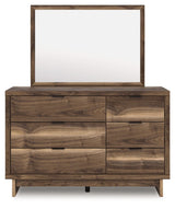 Chirason - 3 Pc. - Twin Panel Bed With Storage, Dresser And Mirror - Brown