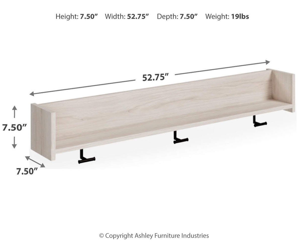 Socalle - Light Natural - Wall Mounted Coat Rack W/shelf