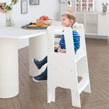 Standing Tower, Child Kitchen Step Stool Toddler, Montessori Stool Adjustable Height - White