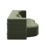 Convertible Plush Corduroy Foam-Filled Sleeper Sofa Bed With 2 Pillows