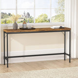 Tribesigns - Extra Long Console Table - Brown / Black
