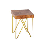 Walter - Brass Inlay End Table - Brown