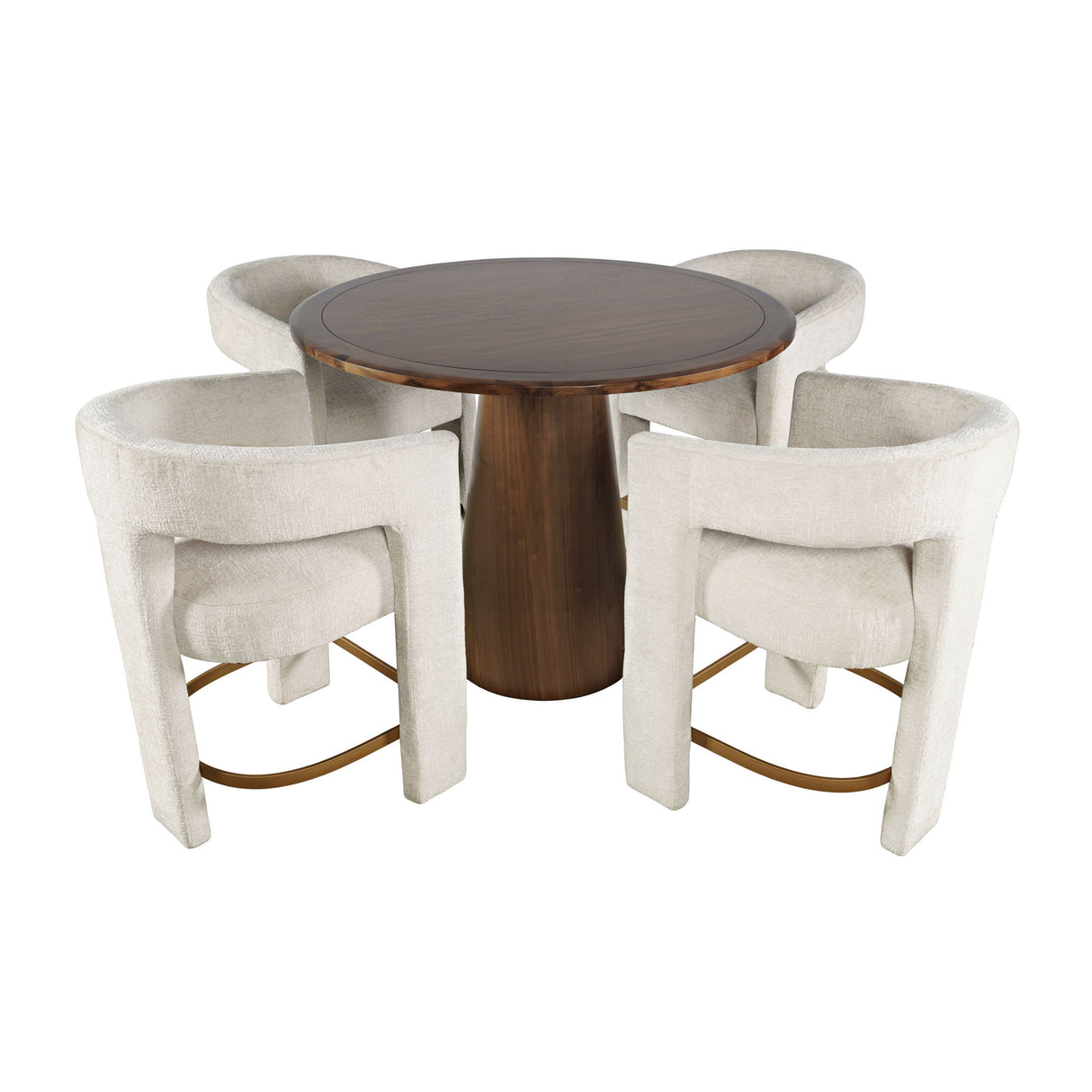 Gwen - 5 Piece Counter Dining Set - Dark Brown Table