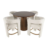 Gwen - 5 Piece Counter Dining Set - Dark Brown Table