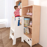 Standing Tower, Child Kitchen Step Stool Toddler, Montessori Stool Adjustable Height - White