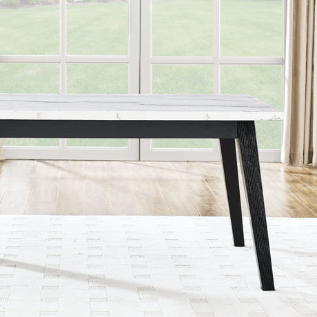 Vida Black - Marble Top Dining Table - White