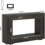 Narrow Entryway Storage Console Table With Open Shelf