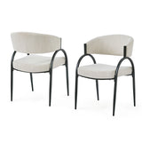 Contemporary Upholstered Dining Chairs With Metal Legs (Set of 2)