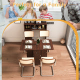 Multifunctional Folding Dining Table With Wall-Mounted Sideboard & Storage