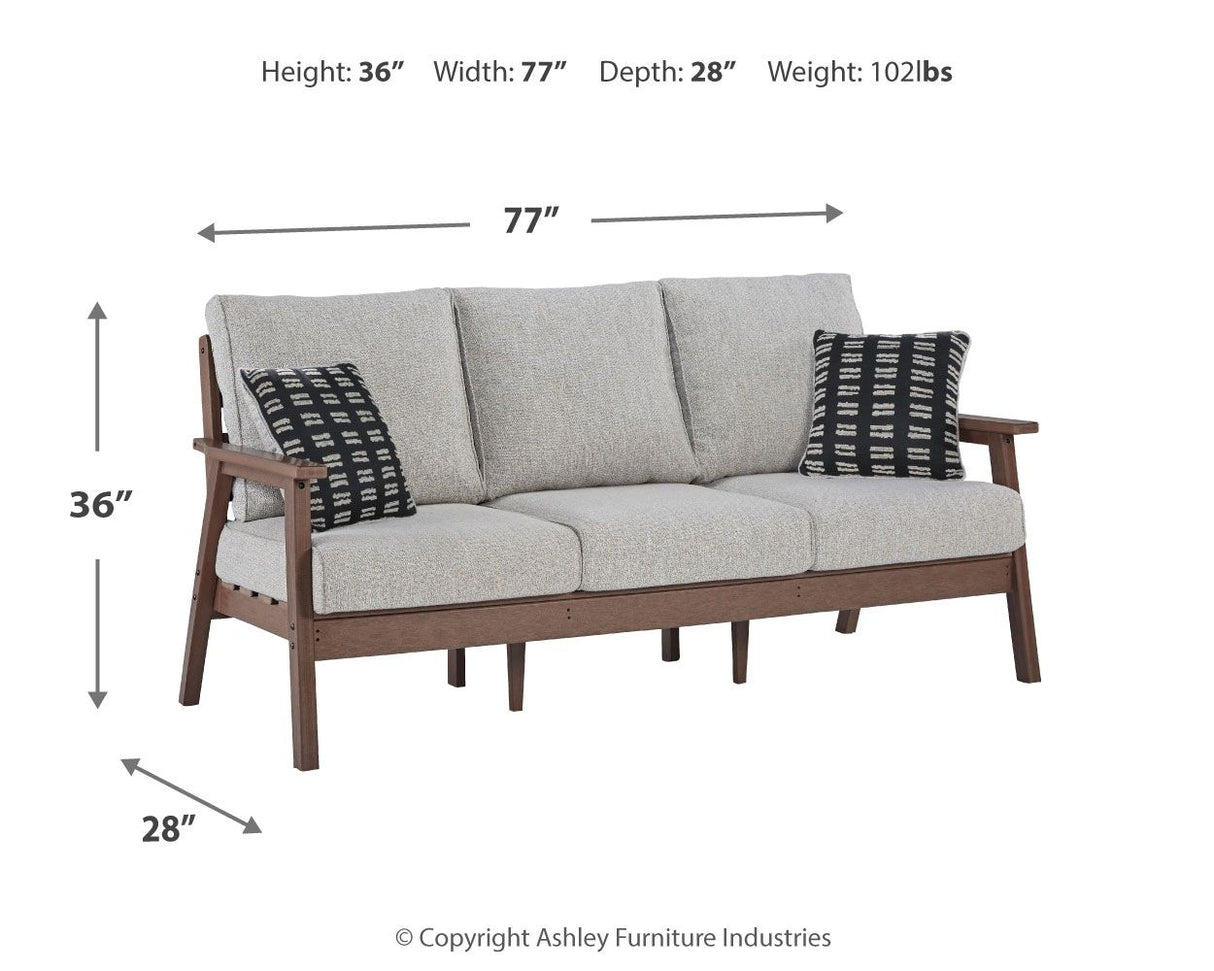 Emmeline - Sofa with Cushion - Brown / Beige