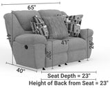 Trifecta - Dual Rocking Reclining Loveseat - Smoke