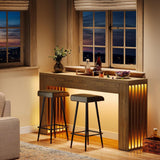 Console Table With Vertical Slat Legs For Entryway - Rustic Brown