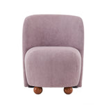 Modern Low Back Accent Upholstered Armless Living Room Chairs, Round Feet
