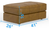 Corvara - Top Grain Italian Leather Match Ottoman - Caramel