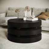 Brix Round Cocktail Table w/Casters - Espresso