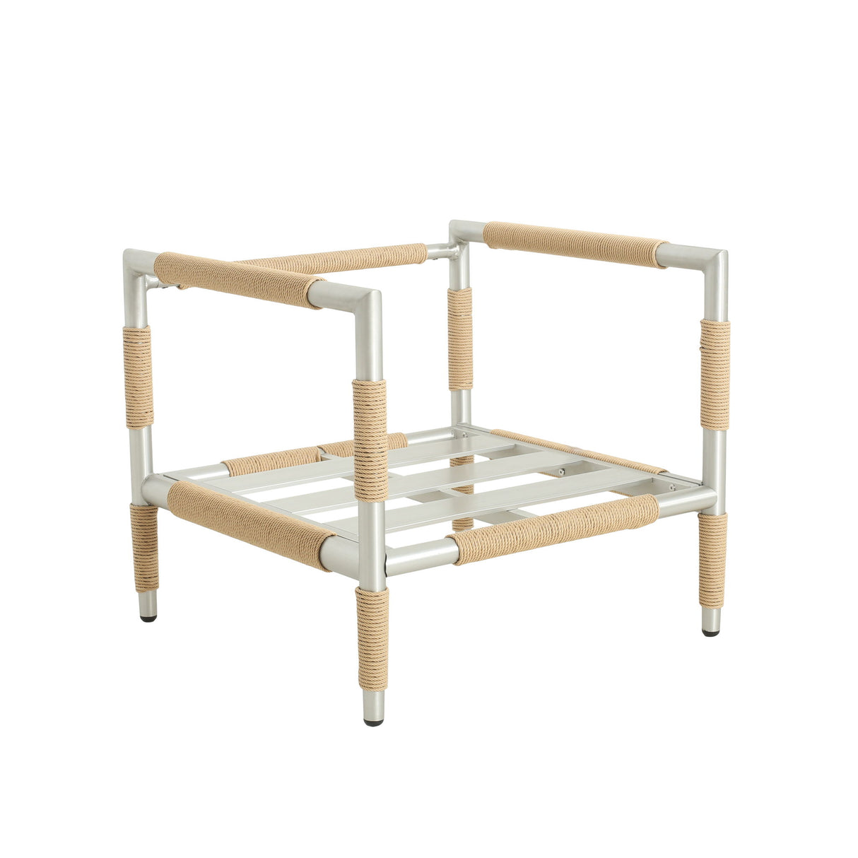 Oriana - Aluminum Outdoor Patio Armchair With Thick Cushions - Light Gray