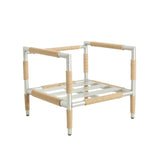 Oriana - Aluminum Outdoor Patio Armchair With Thick Cushions - Light Gray