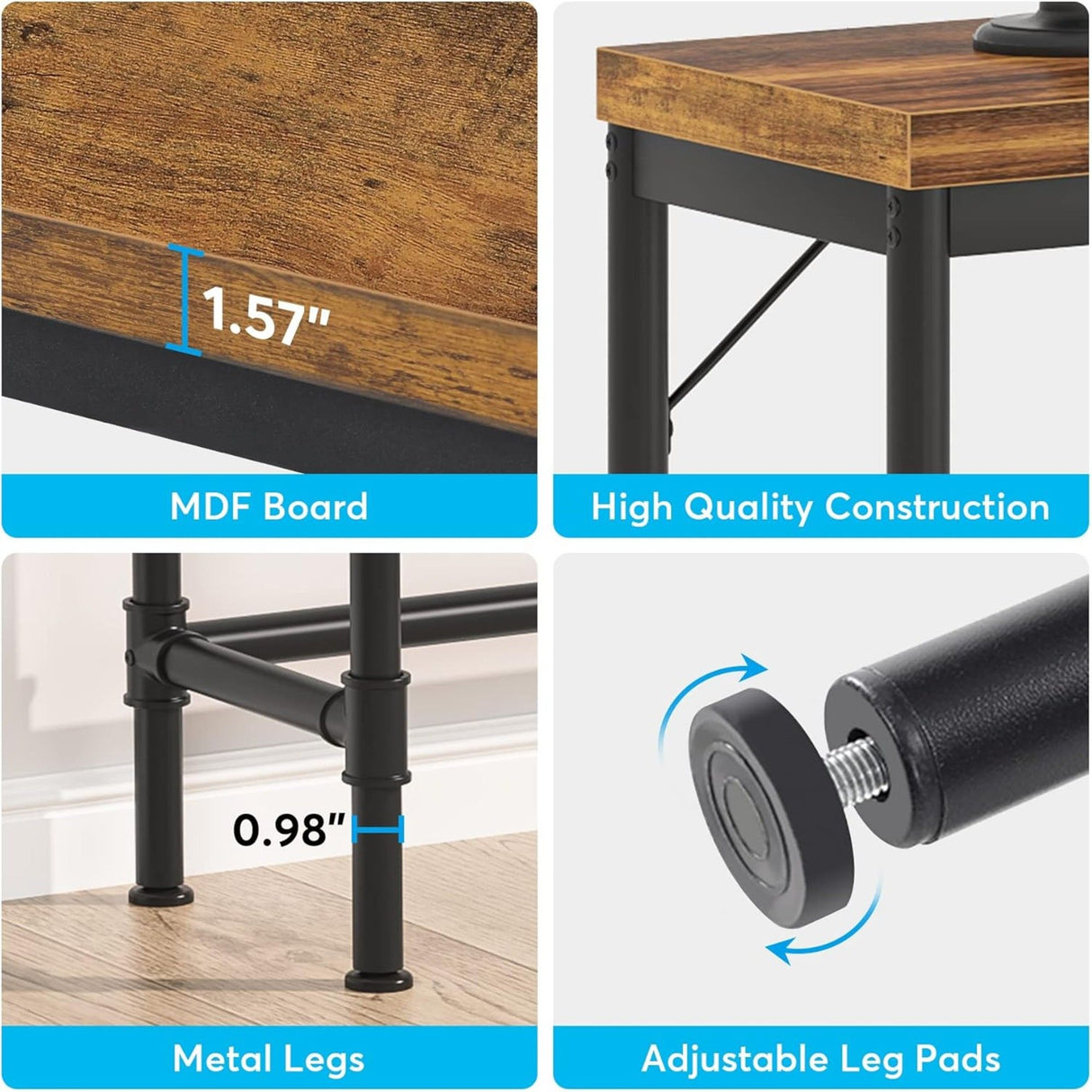 Tribesigns - Extra Long Console Table - Brown / Black