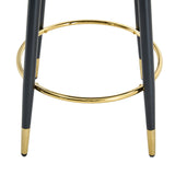 Upholstered Rotatable Bar Chair With Metal Legs For Dining Room