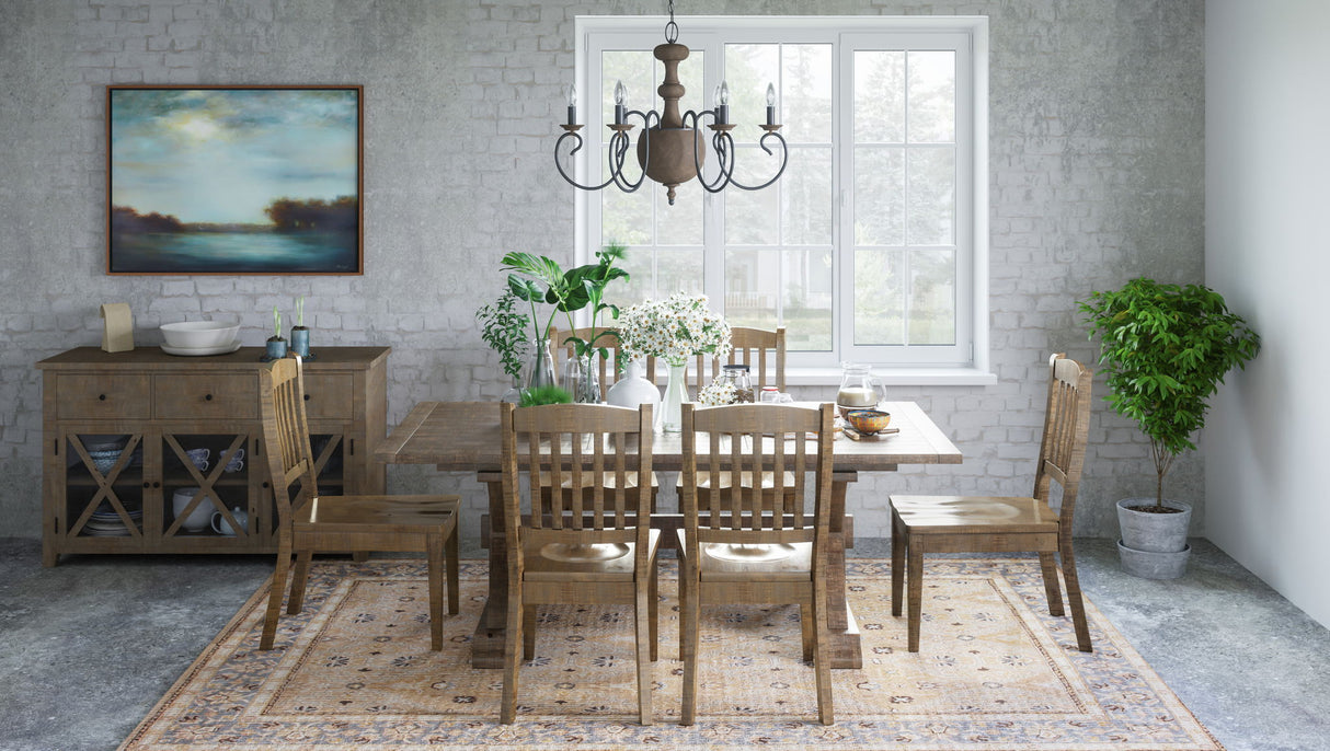 Carlyle Crossing - 7 Piece Counter Set - Distressed Medium Brown
