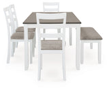 Stonehollow - Rectangular Drm Table Set (Set of 6) - White / Gray