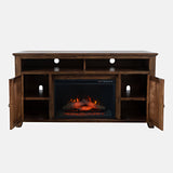 Bakersfield - Electric Fireplace Media Console - Distressed Brown