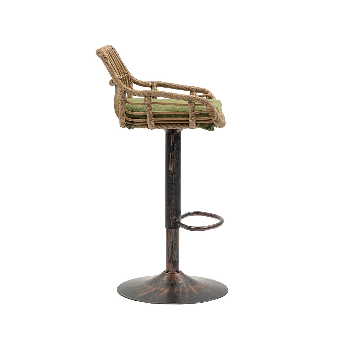 Modern Swivel Bar Stools Adjustable Counter Chairs With Footrest (Set of 2)