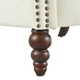 Push Back Recliner Chair Upholstered Recliner Armchair With Classic Wing Back And Solid Gourd-Shaped Legs