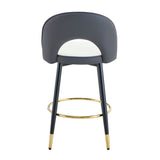 Upholstered Rotatable Bar Chair With Metal Legs For Dining Room