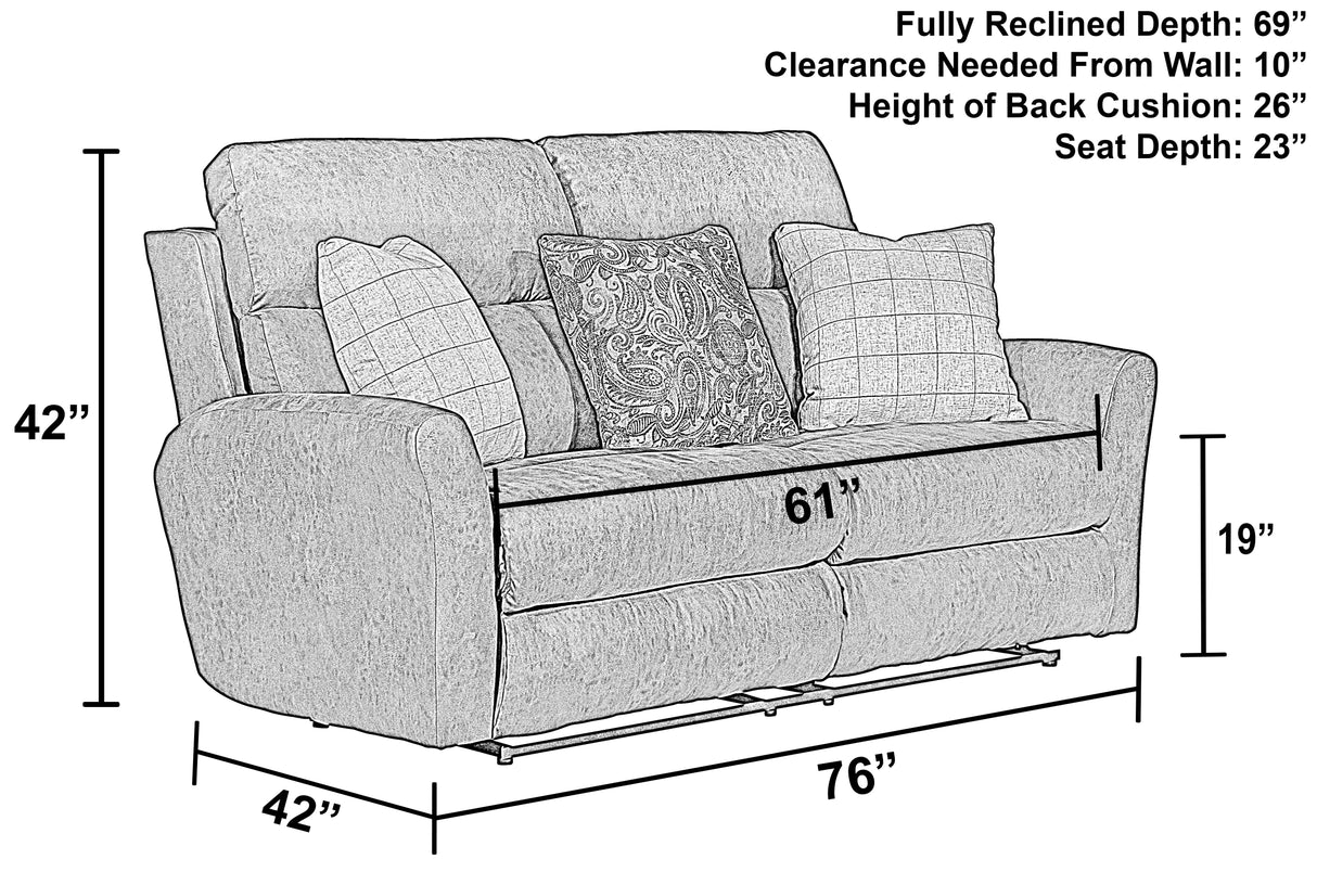 Justine - Lay Flat Reclining Loveseat - Burlap