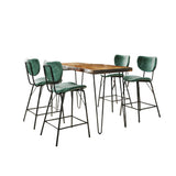 Nature's Edge - 5 Piece Counter Set With Modern Barstools - Chestnut