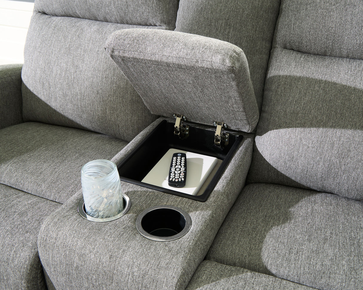Gauntlet - Sterling - Double Recline Loveseat With Console