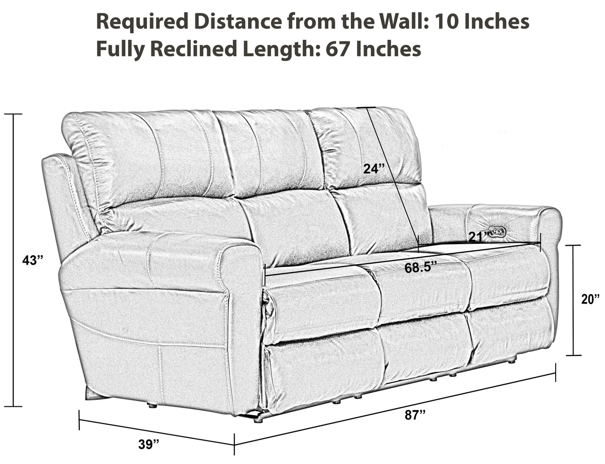 Torretta - Power Lay Flat Reclining Sofa