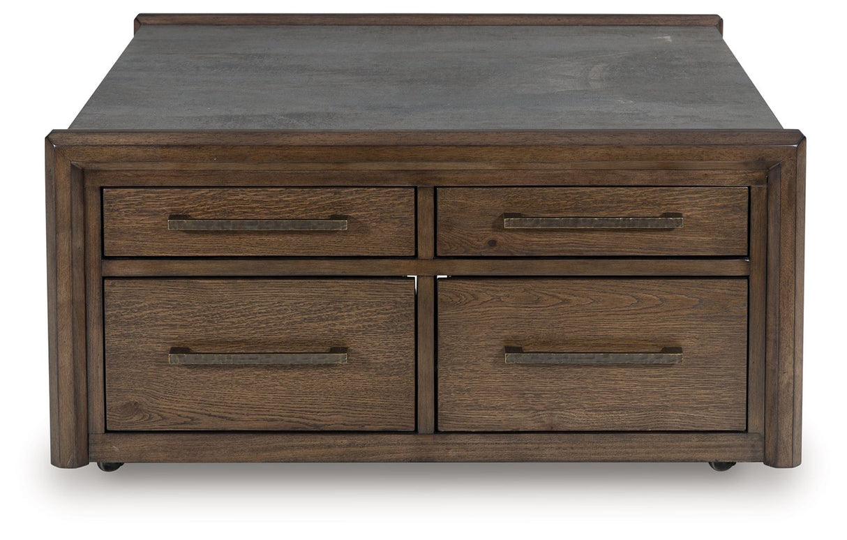 Kallenny - Brown / Gray - Square Cocktail Table