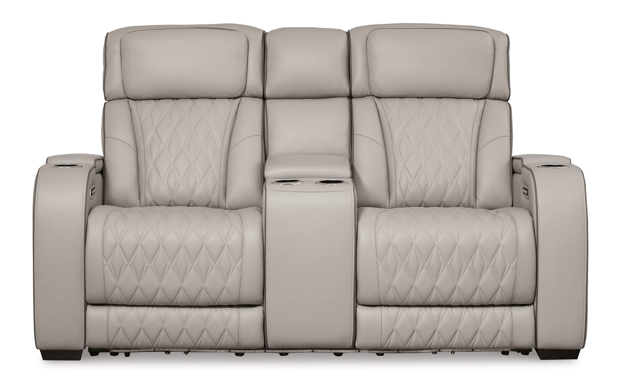 Boyington - Power Reclining Loveseat With Console/Adj Hdrst