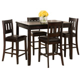 Dark Rustic Prairie - Counter 5 Piece Dining Set - Dark Brown