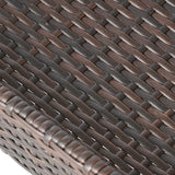 Resin Wicker Bar Cart With Metal Frame - Brown